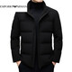 EMPORIO ARMANI Armani 2026, новый зимний стиль, мужская мода среднего возраста, повседневный свободный пуховик с воротником-стойкой, теплая куртка 108HBHY25956, черный M 170