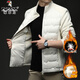 Woodpecker Thin 90 White Duck Down Jacket Men's Winter Fashion Stand Collar Outdoor Leisure Inner Warm and Coldproof Jacket YR98007 Beige L