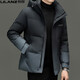 利郎（LILANZ）渐变色羽绒服冬季加厚白鸭绒青年大学生时尚潮流连帽外套 钢铁灰色 M 170【100-120斤】