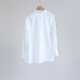 FAYINYOO Retro French Lace Embroidered Big Shirt Women's Design Pleated Lace-Up Petal Collar Bell Sleeve Top White R60003 White S