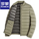 ROMON Fatty Thin Down Jacket Мужская теплая куртка больших размеров Свободная осенне-зимняя тонкая пуховая куртка большого размера с воротником-стойкой черного цвета XL