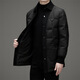 MAGIOPY light luxury high-end brand men's fashion new down jacket winter single-breasted lapel mid-length white duck down jacket black M 170