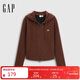 Gap Women's 2025 Autumn New Embroidered Logo Fitted Zipper Hooded Sweater Slim Top 792688