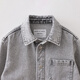 MARC&JANIE Mark Jenny casual and fashionable boys' pure cotton denim shirt children's jacket 2026 spring new style 560072 light gray black 130 (recommended height 121-130)