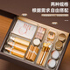Straw Bear (DOCOXO) Drawer Storage Box Transparent Retractable Drawer Box Cosmetic Sundries Organizer Box Cutlery Drawer Storage Retractable Transparent Narrow Style 1 Pack Retractable