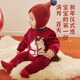 Koala Nose Pony Welcomes the New Year Cute and Warm Baby Autumn and Winter Knitted Jacquard Sweater Year of the Horse Jumpsuit Pink 66cm