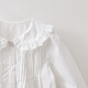 MARC&JANIE Elegant and sweet girls pure cotton collar shirt 2026 spring new style 560169 off-white 110 (recommended height 101-110)