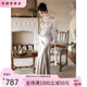 OEMG high-end champagne color host evening dress evening dress for women 2025 new high-end banquet temperament gift fishtail skirt champagne color S