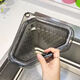 Fantasy Triangular Drain Basket Magnetic Kitchen Cleaning Food Residue Storage Rack Drain Rack Filter Translucent Gray Strong Magnetic Suction Ready in Stock