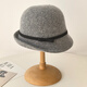 Woodpecker (TUCANO) simple ladylike style wool knitted top hat for women in autumn and winter, elegant and warm, showing face, little fisherman hat, bow basin hat, khaki color, adjustable (53-59cm head circumference)