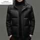 Emporio Armani EA7 Armani winter men's white duck down jacket high-end casual thickened warm short stand-up collar jacket men's fashion black M