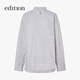 Edition new Chinese style plaid long sleeve shirt pure cotton