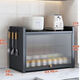 Fantasy kitchen condiment storage rack multi-layer storage condiment rack household countertop dustproof oil fume sealed oil salt and vinegar storage 50cm double layer gun ash thickened carbon steel material free hook dustproof sealed storage cabinet + layer spacing heightening