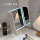 Mirror makeup mirror LED fill light makeup mirror dormitory desktop makeup mirror three-sided folding mirror magnifying makeup mirror three-fold shell mirror 17 points 5*24CM