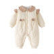 JOYNCLEON newborn baby clothes, winter quilted onesies for baby girls, thickened outdoor cotton clothes, home crawling clothes, beige 90cm, 1-2 years old, recommended weight 9.5-13kg