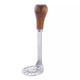 Pupan household Japanese potato masher baby baby food supplement tool stainless steel egg crushing masher artifact 1 pack imitation wooden handle round masher#