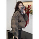Playboy (PLAYBOY) Plaid Down Jacket Women's Short Stand Collar 2026 New Retro Small Loose Thick White Duck Down Bread Jacket Trendy Official Flagship Off-White S 90-130Jin Jin is equal to 0.5 kg