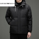 EMPORIO ARMANI Armani 2025, новый пуховик, мужская зимняя куртка с капюшоном, утолщенный белый утиный пух, красивый корейский вариант, модная защита бренда, цвет хаки XL