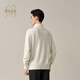 Ordos 1980 new pure cashmere bottle collar embroidered white knitted men's casual cashmere sweater 26 early spring white 2XL 185/104A
