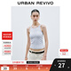 UR2025 Autumn New Women's Clothing Simple Casual Versatile Short Slim Sleeveless T-Shirt UWB450047 Pink Blue S