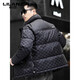利郎（LILANZ）鹅绒羽绒服男短款2025新款冬季加厚保暖立领中年防寒男外套 黑色 XL 180