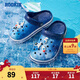 ROOKIE children's shoes for boys and girls, summer new children's beach toe-cap sandals, with 6 cartoon buckles, feather white/midnight blue 29 30, suitable for feet 18-18.5cm long