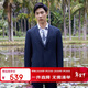 雅戈尔西服春秋季商务休闲时尚羊毛格纹西服外套 藏青 XL(180/100A)