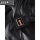 JEEP SPIRIT Men's Shiny Down Jacket Winter New White Duck Down Young and Middle-aged Thick Warm Hooded Warm Jacket Trendy Black M 170 (100-120Jin Jin is equal to 0.5kg)
