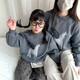 Year of the Horse plus velvet New Year's sweatshirt, versatile year style, unisex family wear, parent-child sweatshirt for a family of three, Korean style sweatshirt, gray plus velvet, size 120, size 120, height 115-125, weight 45-52