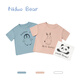 Nido Bear summer new baby short-sleeved solid color printed T-shirt infant and children's bottoming shirt breathable sports summer wear Blue Penguin 80 cm