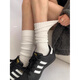 Aoyanlai lazy style Japanese style high-top socks for women, super versatile and loose feeling, white