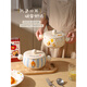 Sheli's cute ceramic round beads double-eared instant noodle bowl with lid, insulated and anti-scalding, special bowl for students, cafeteria rice bowl, balloon dog 1150ml