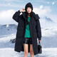 Flying in the Snow 2025 winter new style women's mid-length down jacket, versatile, fashionable, casual, temperament, large pockets, warm and comfortable, black|8056 L/165/88A