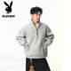 Playboy (PLAYBOY) American high street spring and autumn new heavyweight round neck sweatshirts for men and women, handsome loose pullover tops, couple jackets for men, black XL