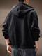 Noble color high-end American heavy cardigan hooded sweatshirt for men spring and autumn new loose versatile coat casual top jacket black L suitable for 130-150Jin Jin equals 0.5 kg