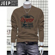 JEEP SPIRIT Jeep sweatshirt men's new autumn jacket men's long-sleeved round neck fashion printed velvet bottoming shirt versatile black Wei 5267 velvet 2XL recommended 145-160Jin Jin equals 0.5 kg
