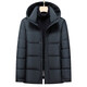 KBXNG劲霸新款羽绒服男短款加厚御寒高充绒中年加厚防寒服冬季时尚外套 藏蓝 S 165