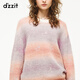 DZZIT long-sleeved sweater 2026 spring new style dopamine girl loose hot rhinestone top women 3K1EE1629 color M