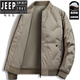 JEEP SPIRIT Warm Baseball Collar Lightweight Down Jacket Men's Winter Thickened Windproof and Cold-Resistant Gray Duck Down Jacket Khaki M 165 Recommended 80-100Jin Jin is equal to 0.5 kg