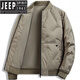 JEEP SPIRIT Warm Baseball Collar Lightweight Down Jacket Men's Winter Thickened Windproof and Cold-Resistant Gray Duck Down Jacket Khaki M 165 Recommended 80-100Jin Jin is equal to 0.5 kg