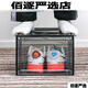 Shoe cabinet, shoe storage box, sneakers, dustproof and anti-oxidation, transparent display box, shoe cabinet, magnetic hard plastic shoe box, internet celebrity shoe wall, transparent black large size, can hold high-top shoes of size 46, magnetic front opening - can be stacked freely, 8 pieces