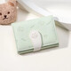 Henglan Cute Cat Little Tail Girl Student Gift Folding Wallet Multiple Card Slots Card Holder Coin Purse Santa Green 1 piece Regular Edition
