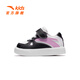 ANTA Children's Sports Shoes Baby Girls' Shoes 2026 Spring Low-top Sneakers Baby Soft Sole Comfortable Velcro Toddler Shoes Ivory White/Black/Cute Pink 0013J-4 24