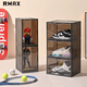 Yusenyi RMAX transparent shoe box sneaker storage box acrylic magnetic plastic folding shoe cabinet rack household space-saving artifact (E) transparent side-opening shoe box 6 pieces 33x27x21cm