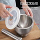 Tuojin imported quality 304 stainless steel garlic masher from Germany, household masher, Chinese medicine manual grinder, garlic masher, 304 drum-shaped small size 10cm, complete set