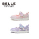 Belle Children's Shoes 2026 Spring New Girls' Sports Shoes Butterfly Mesh Shoes Lightweight Breathable Casual Children's Shoes Purple 25