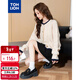 TonLion 2025 Autumn and Winter Women's Round Neck Contrast Color Striped Cable Cardigan