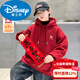 Disney Boys Red Sweatshirt Autumn and Winter New Children's Zodiac New Year Year of the Horse Thickened Winter Velvet New Year's Eve Clothing New Year Cotton Jacket Style Red Velvet Thickened 130 cm