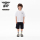 BOY JUNIOR trendy graffiti loose short-sleeved T-shirt for boys and girls, white 120