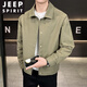 JEEP SPIRIT夹克男士2026年春秋季新款帅气百搭上衣轻熟风商务休闲翻领外套男 黑色 XL